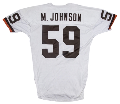 1987 Mike Johnson Game Used & Signed Cleveland Browns Road Jersey (Beckett)